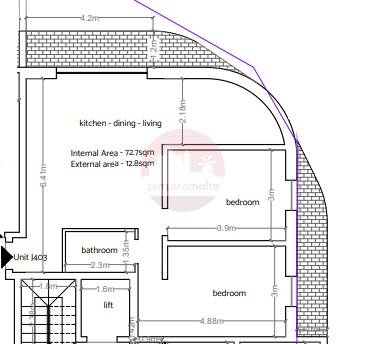 Qormi - 2 Bedroom Apartment On Plan