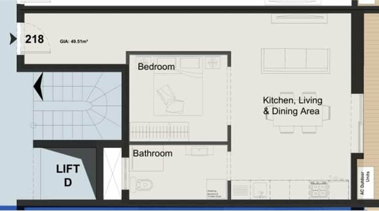 Paola 2nd floor 1 Bedroom Apartment 