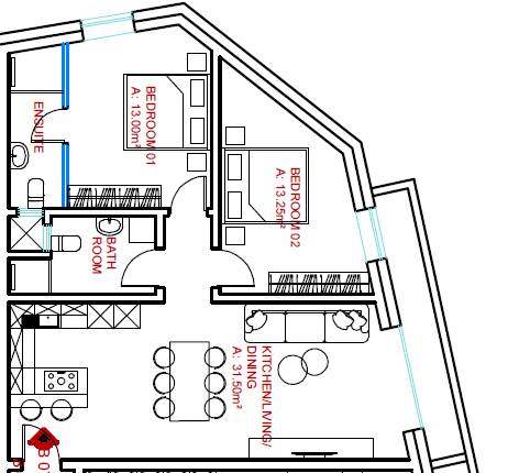 Zejtun - 3rd Floor 2 Bedroom Apartment Shell Form