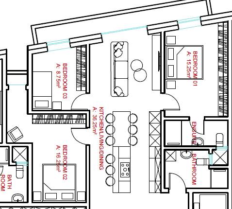 Zejtun - 3rd Floor 3 Bedroom Apartment Shell Form