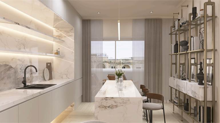 Ta' Xbiex - 1st Floor 2 Bedroom Finished Apartment + Yard 