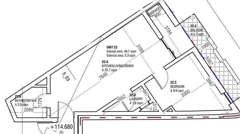 Msida - 1 Bedroom 5th Floor Finished Apartment On Plan 