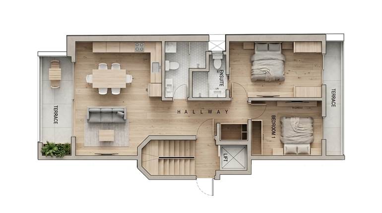 Mosta - 2 Bedroom 2nd Floor Finished Apartment ODZ Views Under Construction 