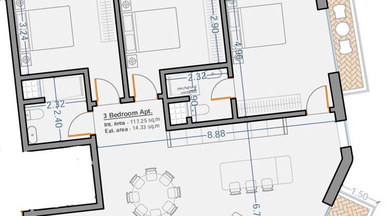 Tarxien - 3 Bedroom 1st Floor Shell Form Apartment On Plan 