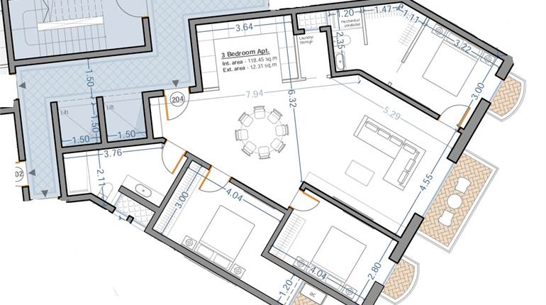 Tarxien - 3 Bedroom 2nd Floor Shell Form Apartment On Plan