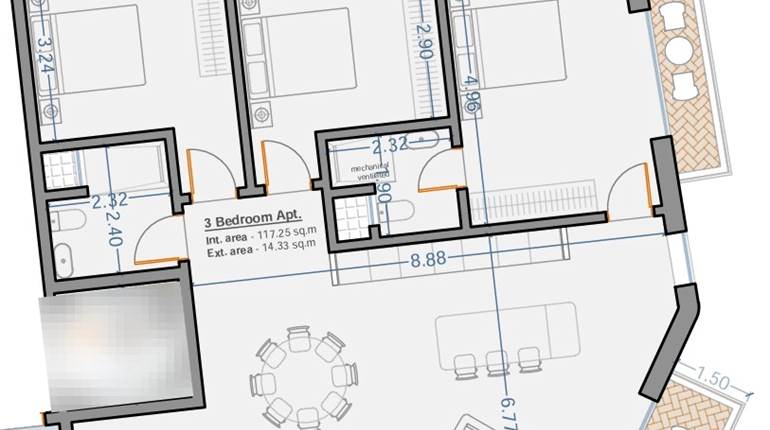 Tarxien - 3 Bedroom 2nd Floor Shell Form Apartment On Plan 