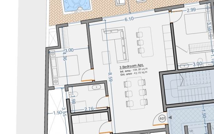 Tarxien - 3 Bedroom Shell Form Penthouse On Plan