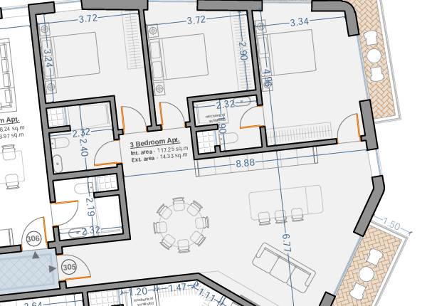 Tarxien - 3 Bedroom 3rd Floor Advanced Shell Form Apartment On Plan