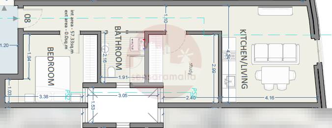 Marsa - 3rd floor 2 bedroom Apartment in Shell form