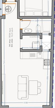 Bugibba - 1 Bedroom Penthouse - On Plan