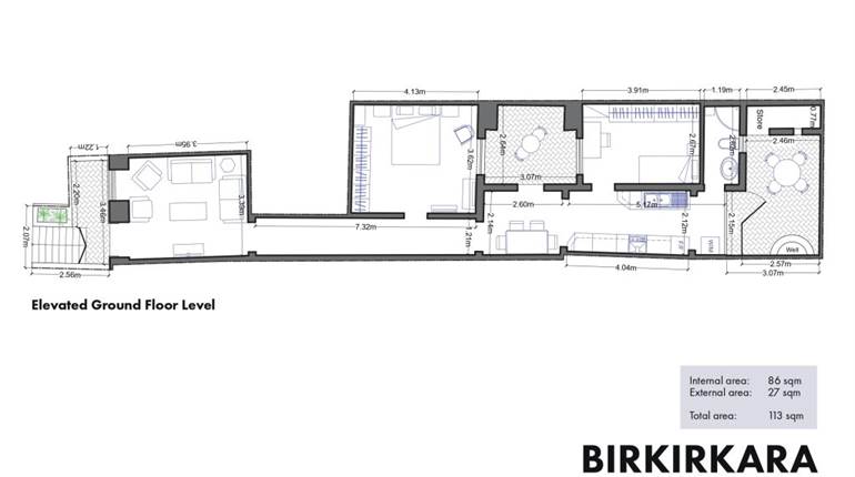 Birkirkara -  Elevated Ground Floor 2 Bedroom Furnished Maisonette 