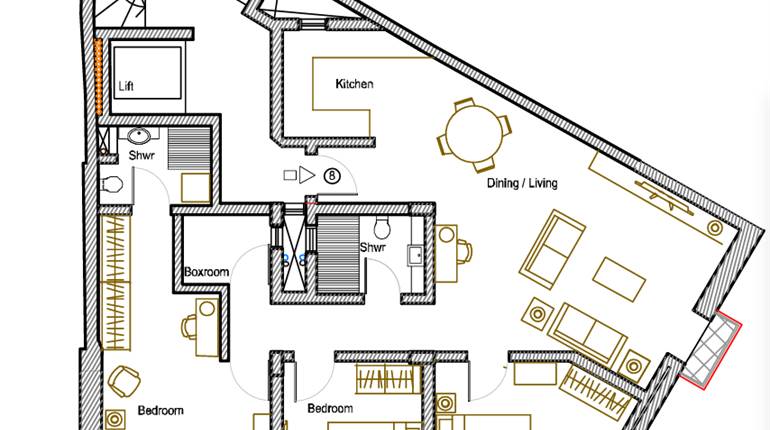 Sliema - 3 Bedroom 7th Floor Finished Apartment On Plan 
