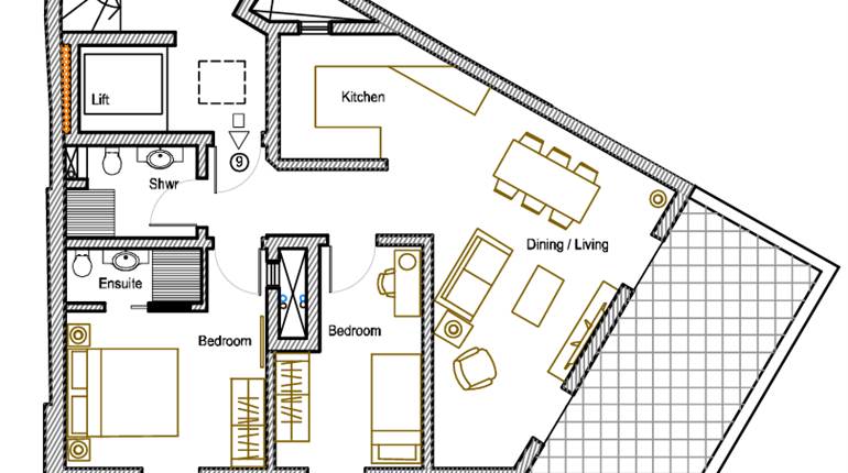 Sliema - 2 Bedroom 8th Floor Finished Penthouse On Plan 
